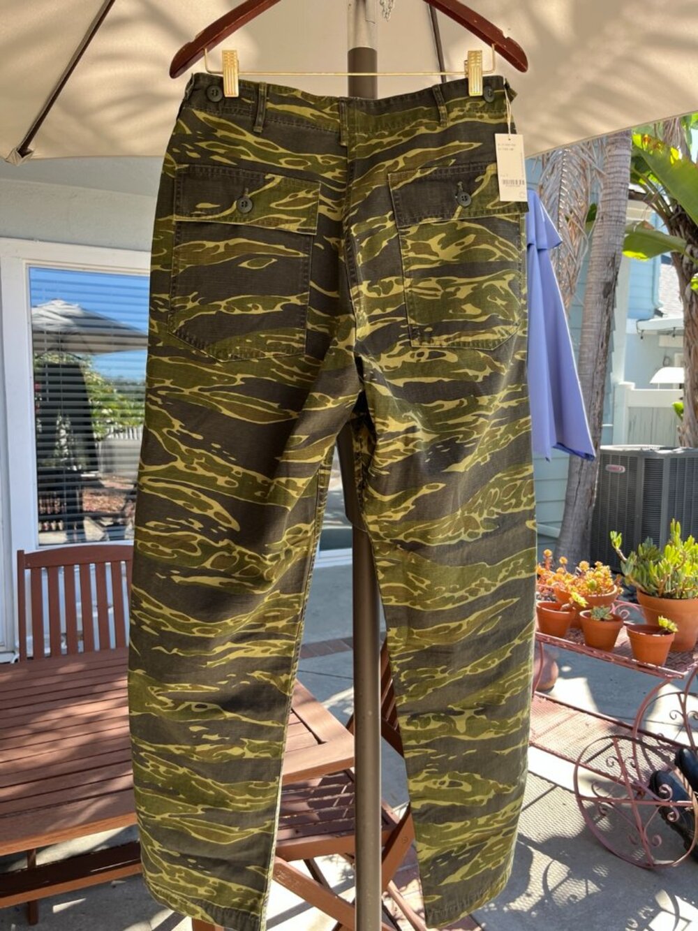 orSlow Army Fatigue Pants (Regular Fit) - Tigerstripe Camo (Medium)